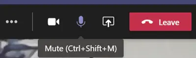 Genvej til mute-funktion i Microsoft Teams møde