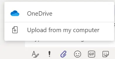 Vedhæftningsgenvej i Microsoft Teams til hurtig fildeling