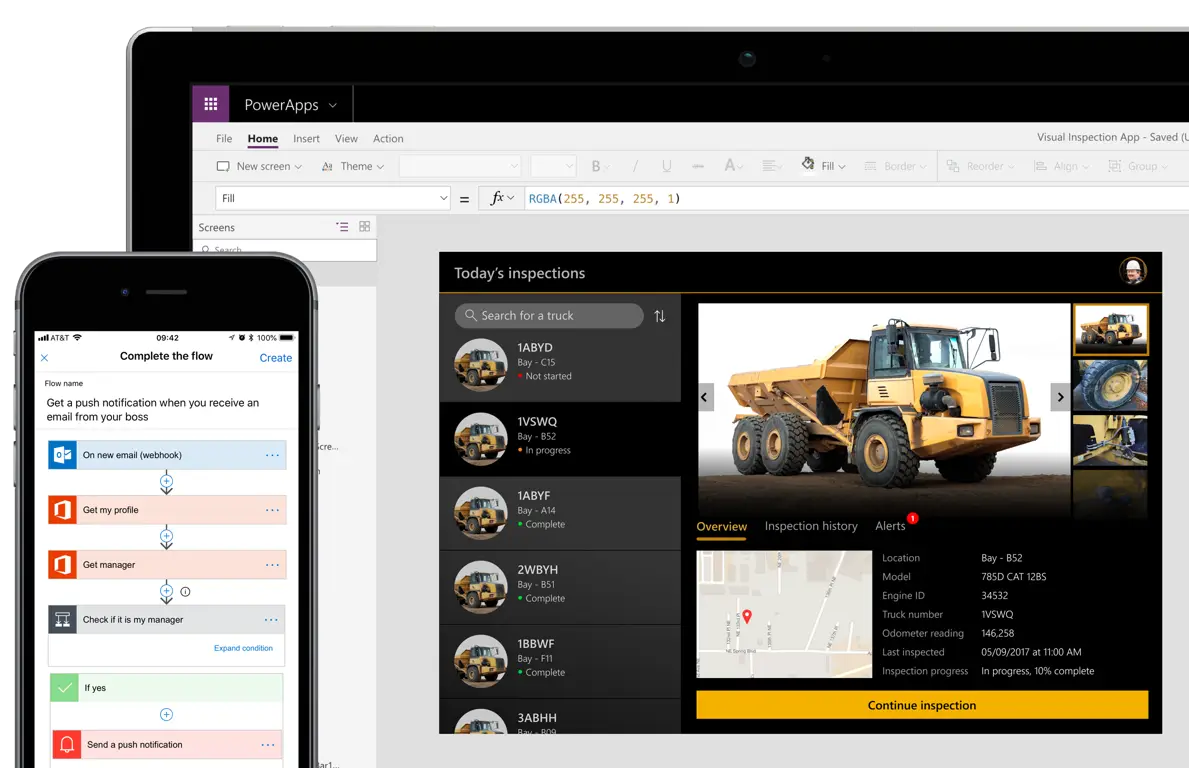 Microsoft Power Apps interface til automatisering af arbejdsgange og idéer