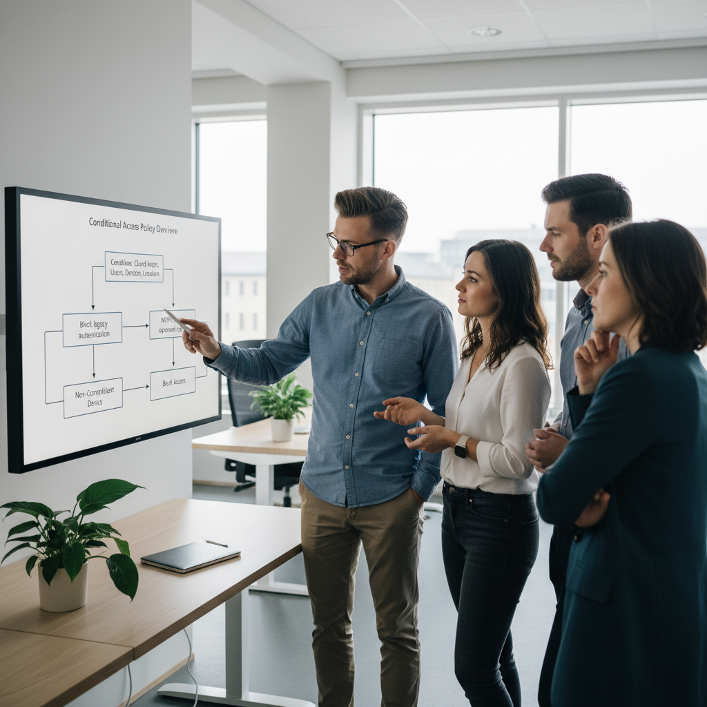 Conditional Access policy-oversigt med krav om compliant enhed