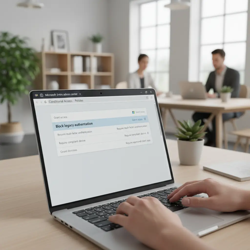 Skærmbillede af Conditional Access politikker i Microsoft Entra med tydelige grant controls