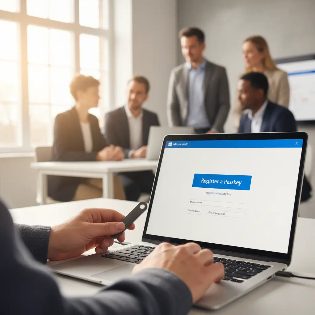 Bruger der registrerer passkey eller FIDO2-nøgle til Microsoft Entra ID