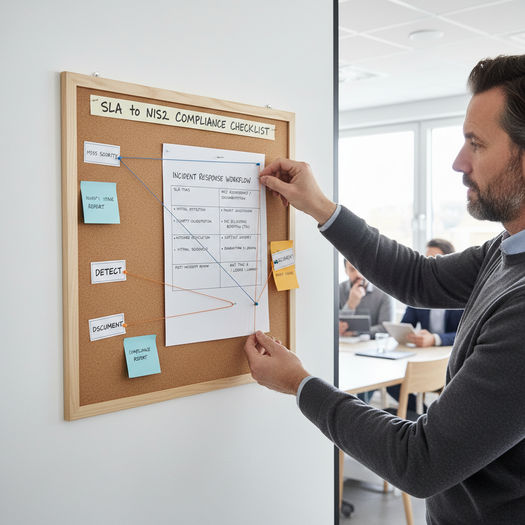 Tjekliste der kobler support-SLA til NIS2 varslingskrav og dokumentation