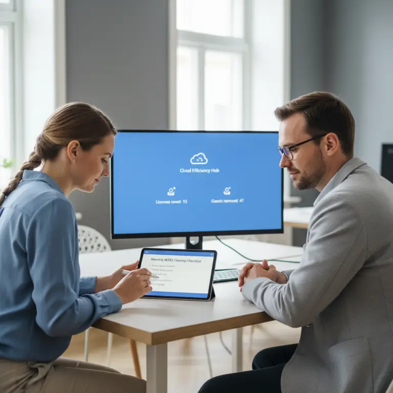 Microsoft 365 oprydning tjekliste med inaktive brugere og licenser i drift