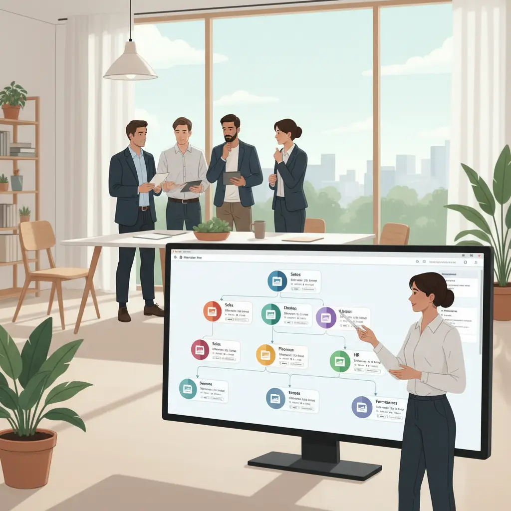 Illustration af SharePoint-lager, arkivering og ejerskab pr. afdeling