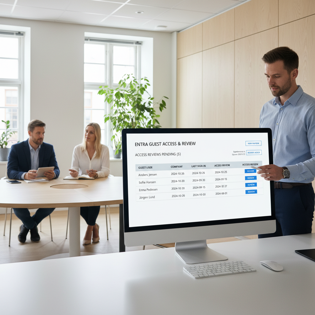 Liste over gæstebrugere og adgangsanmeldelser i Microsoft Entra ID