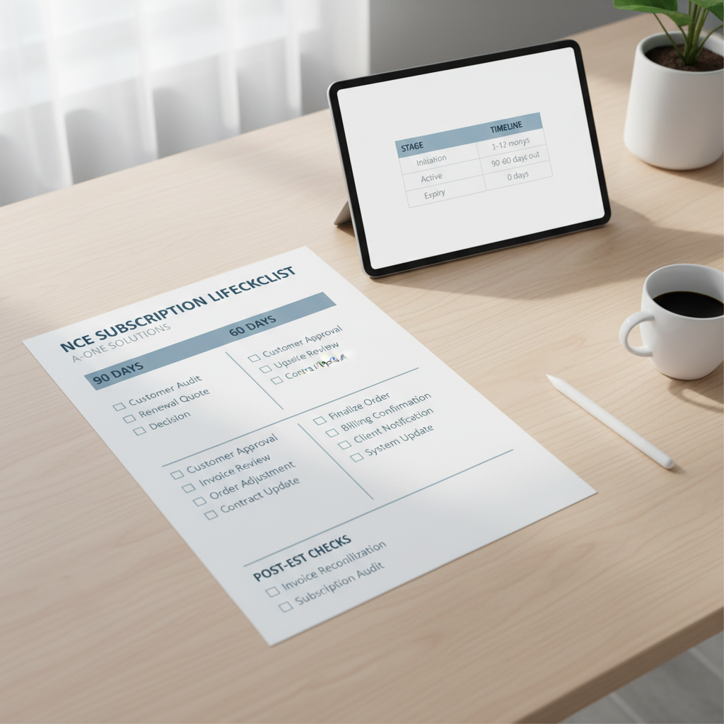 Tjekliste for NCE subscription end lifecycle og fakturakontrol