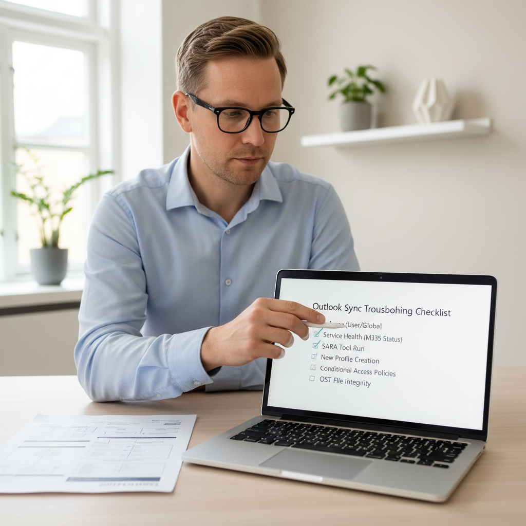 Outlook synkroniserer ikke: tjeklisten der finder fejlen