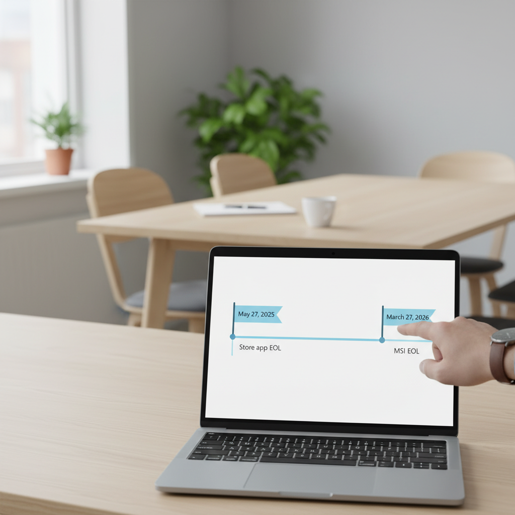 Tidslinje for Remote Desktop end of support (Store-app 2025 og MSI-klient 2026)