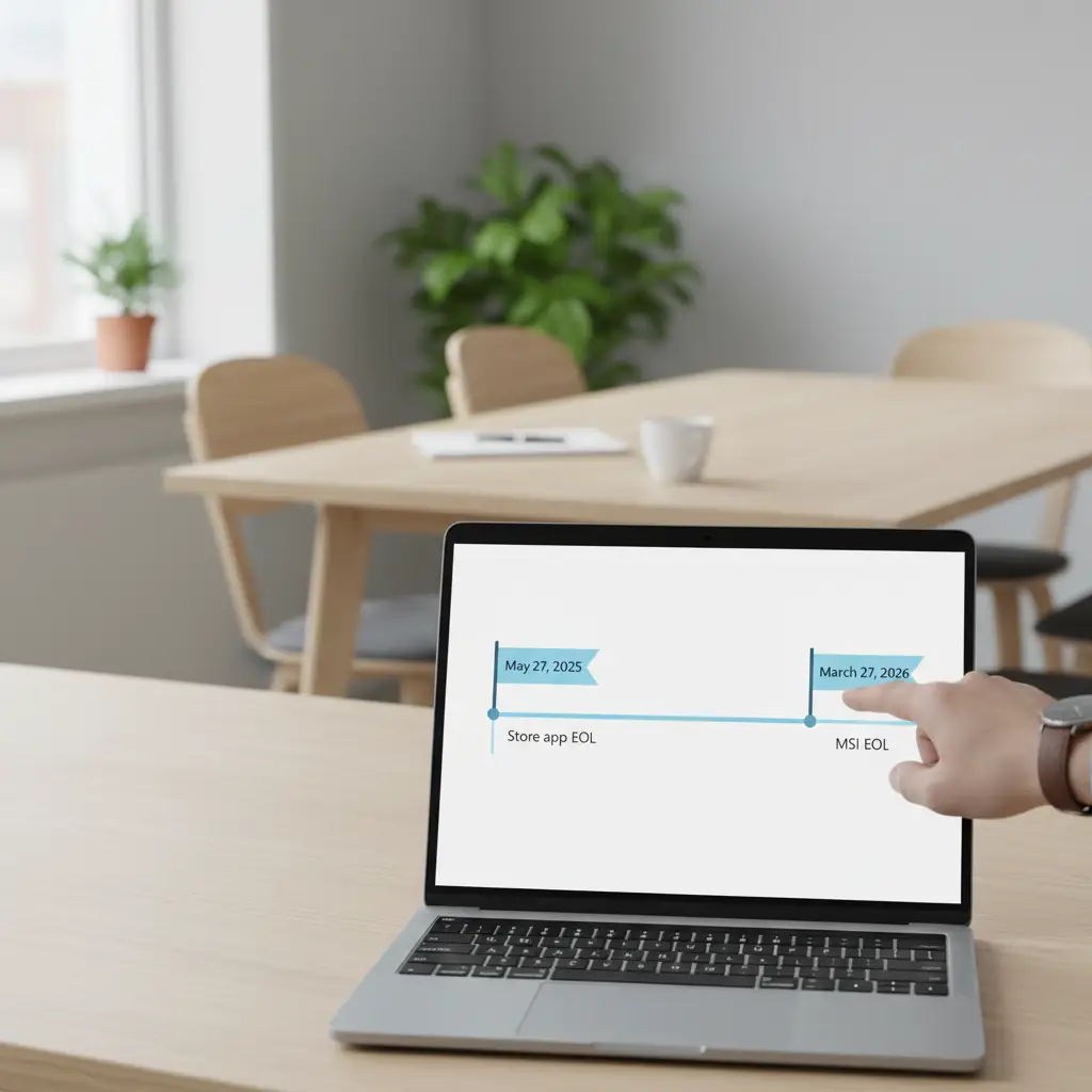 Tidslinje for Remote Desktop end of support (Store-app 2025 og MSI-klient 2026)