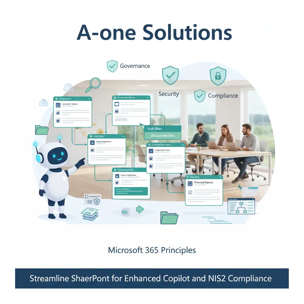 SharePoint struktur best practice med metadata og governance til Copilot og NIS2