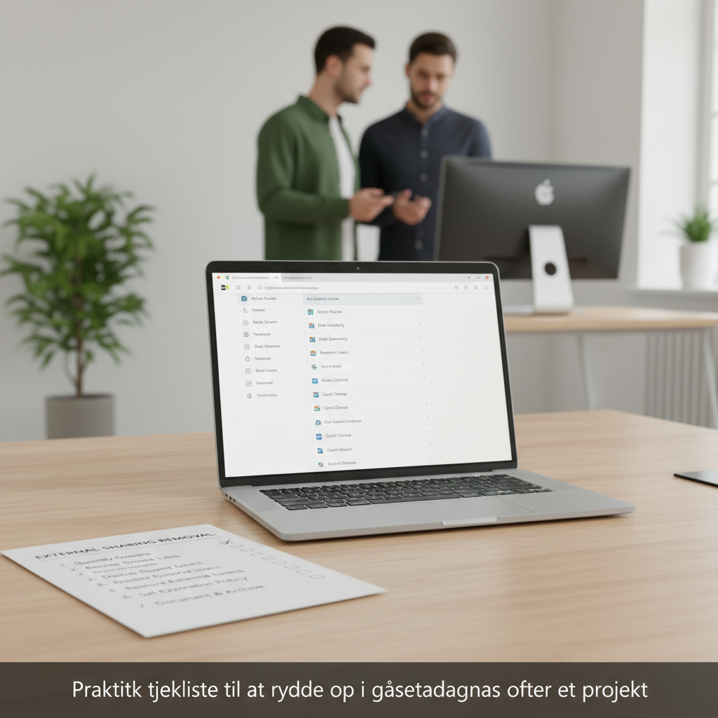 Tjekliste for ekstern deling i SharePoint og Teams på et projekt