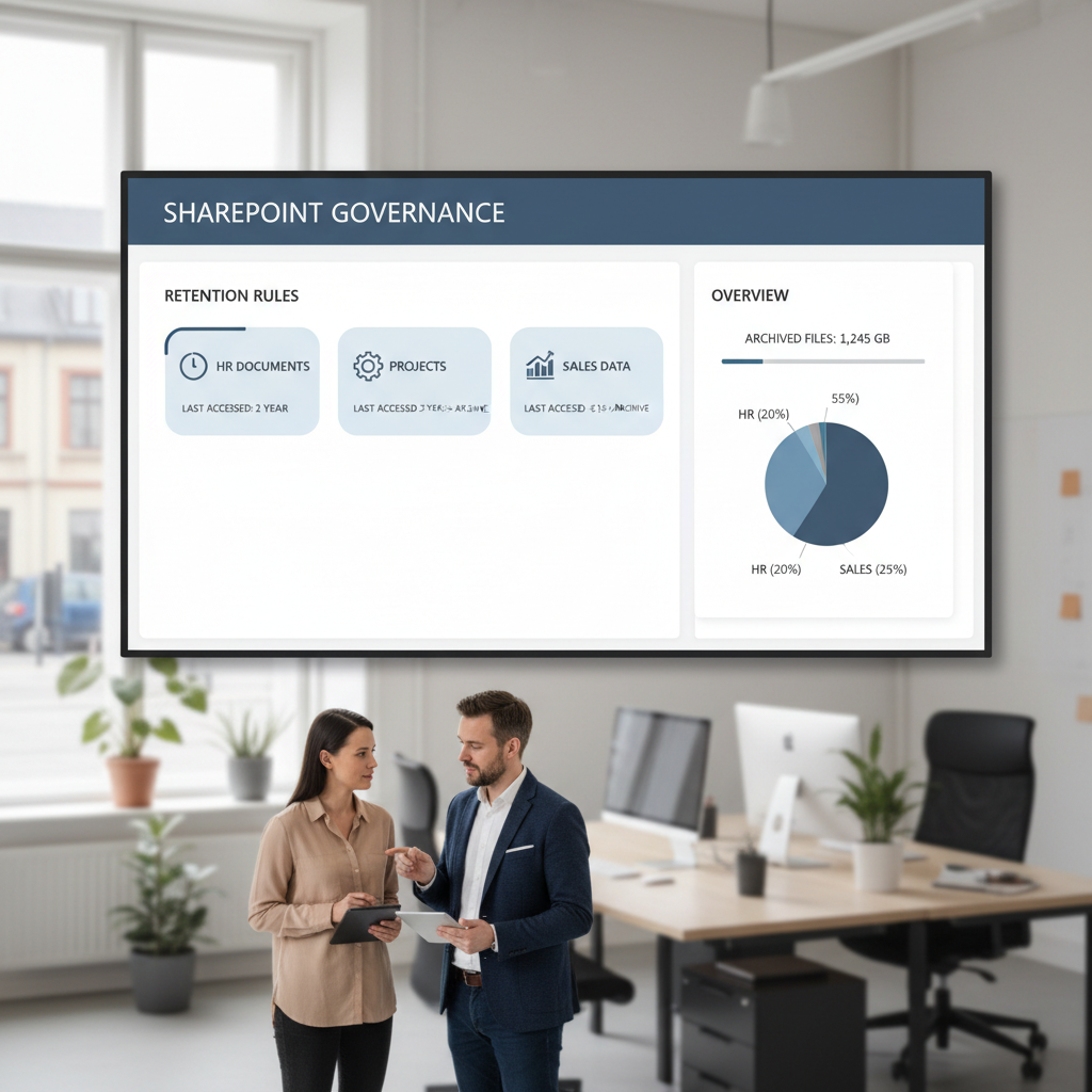 Illustration af SharePoint governance med retention baseret på sidst åbnet