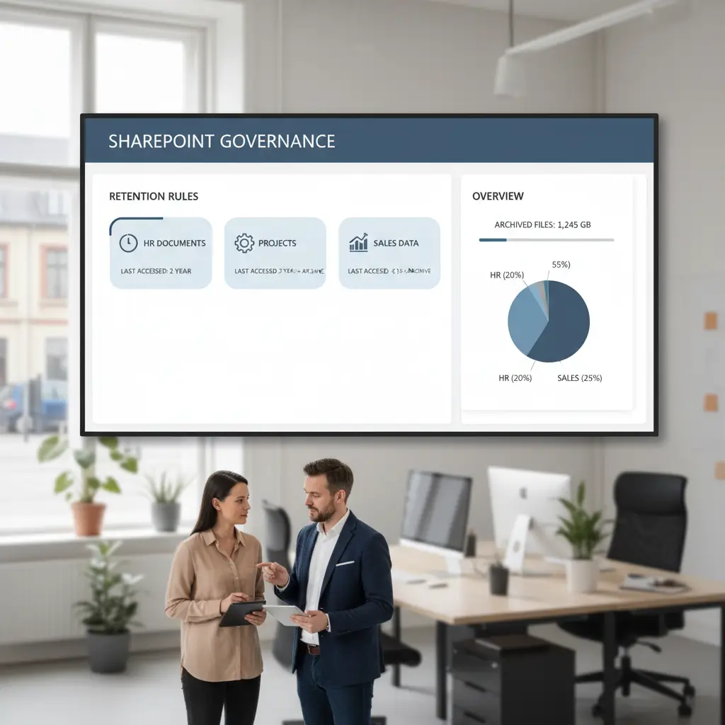 Illustration af SharePoint governance med retention baseret på sidst åbnet