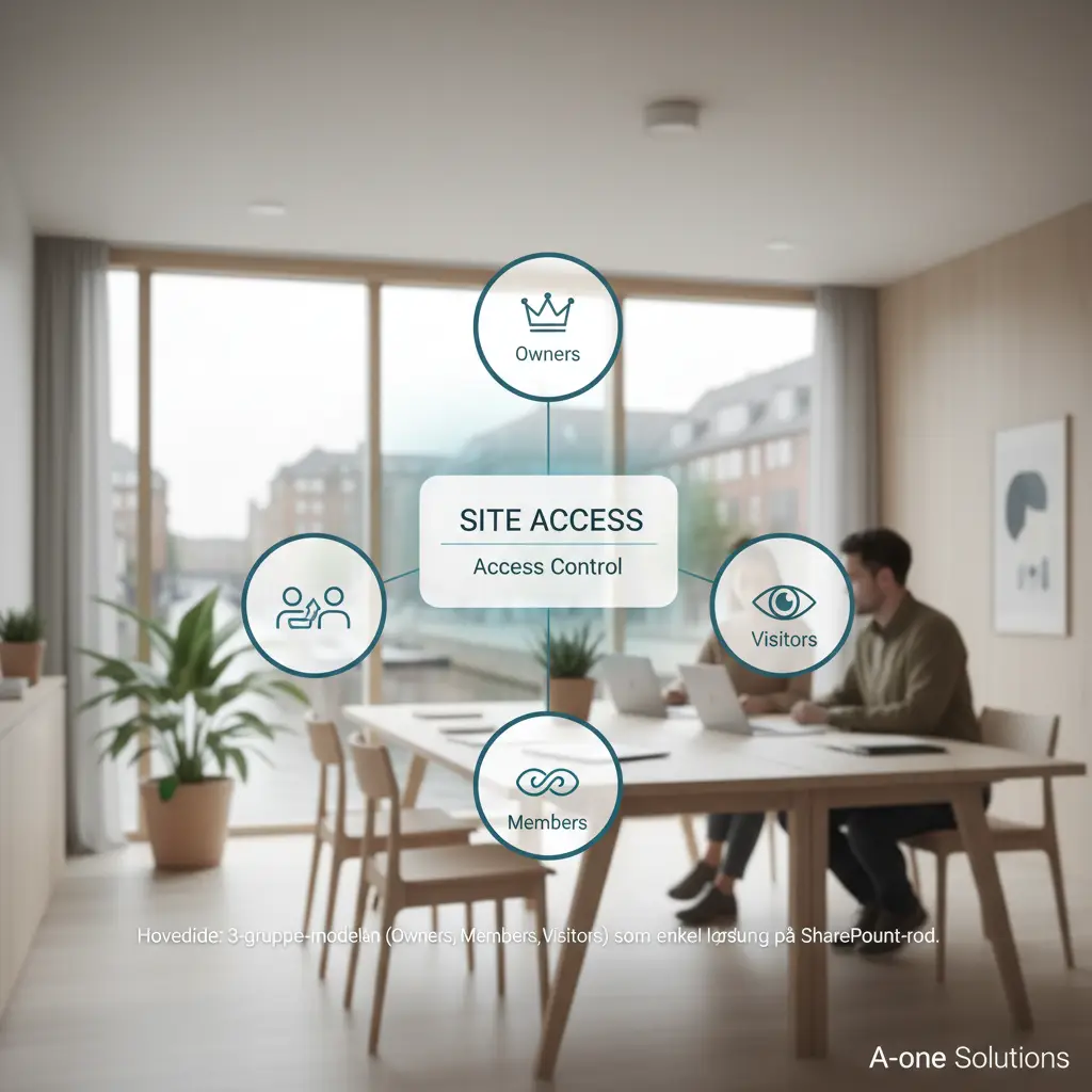 SharePoint rettigheder opdelt i tre grupper Owners Members Visitors