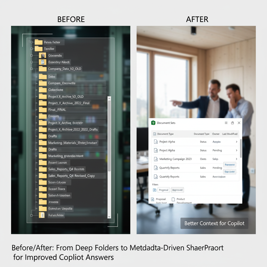 Illustration af site lifecycle: aktivt projekt, read-only afsluttet, og arkivering til Microsoft 365 Archive