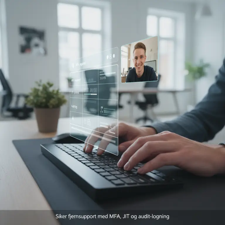 Sikker remote IT support erhverv med MFA og JIT-adgangsstyring