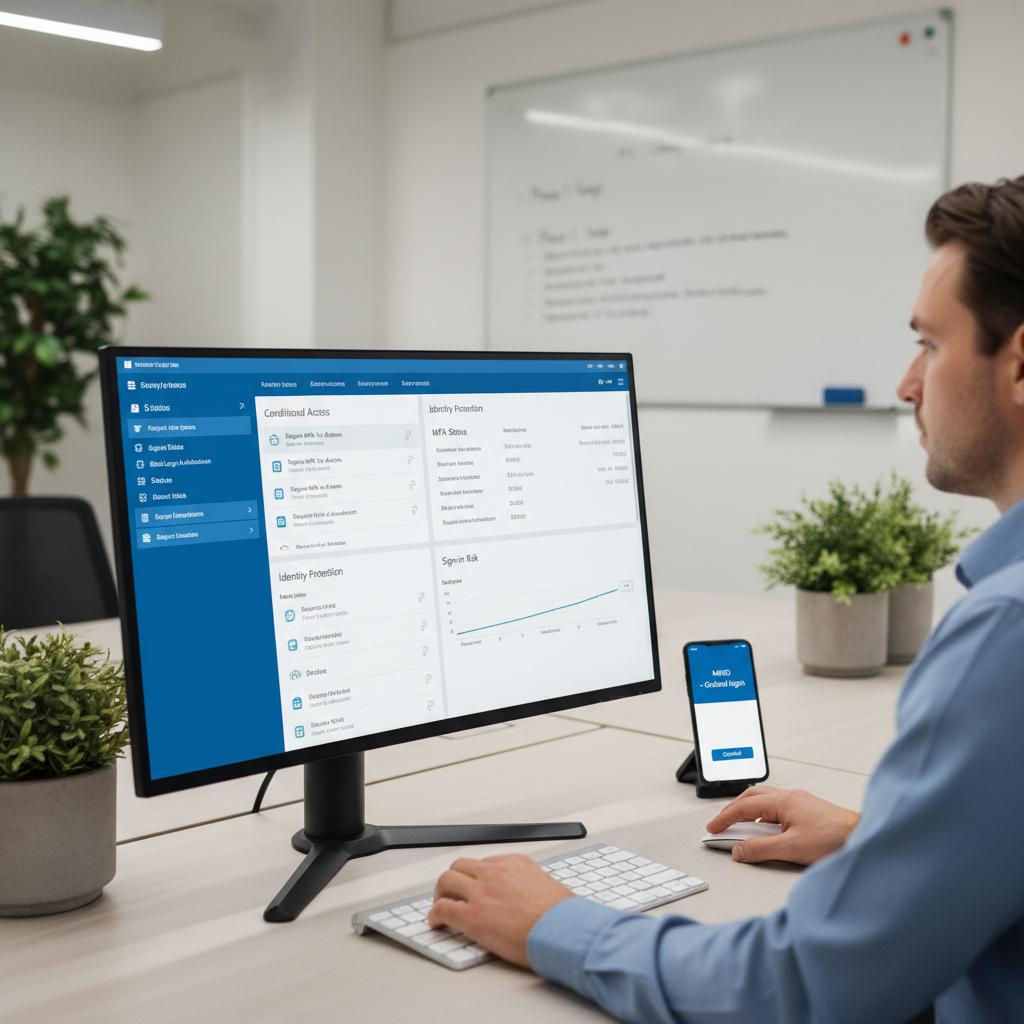 Skærmbillede af Microsoft 365 sikkerhedsindstillinger og adgangspolitikker