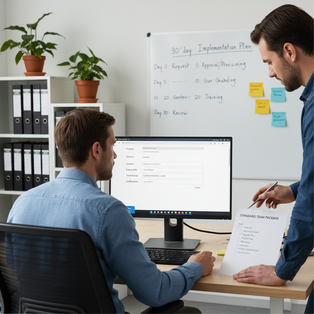 Eksempel på governance-model for Teams med labels, ejerskab og udløb