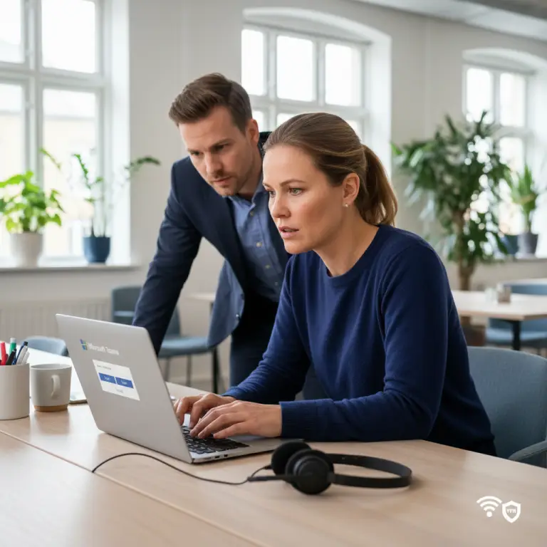 Teams virker ikke – fejlskærm med lyd, kamera og login-problem