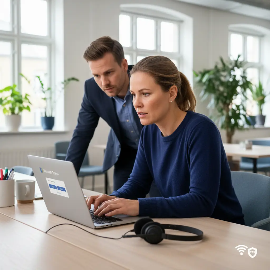 Teams virker ikke – fejlskærm med lyd, kamera og login-problem