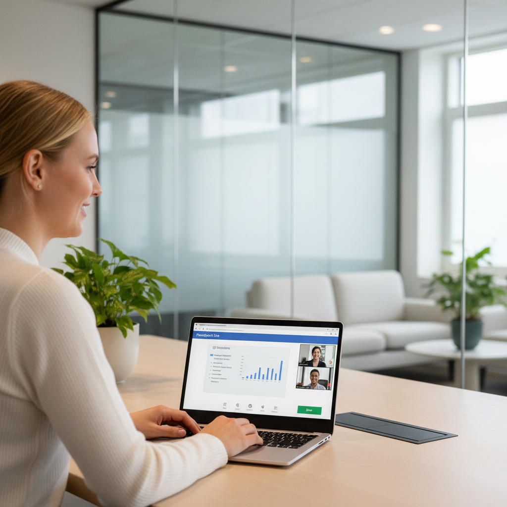 Illustration af PowerPoint Live i Teams som alternativ til at dele skærm