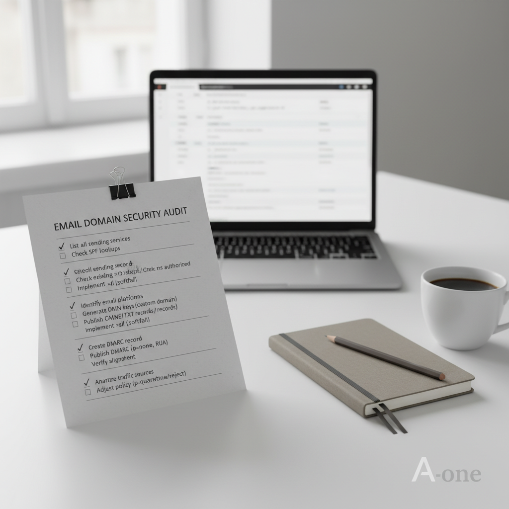 Tjekliste med DNS-records for SPF, DKIM og DMARC i Microsoft 365