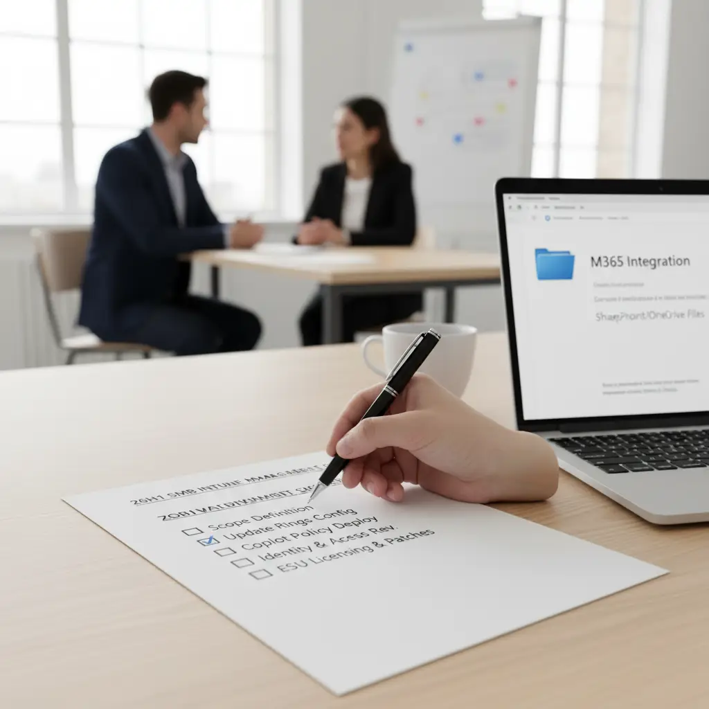 Tjekliste til Windows 11 26H1 udrulning og governance i en SMB