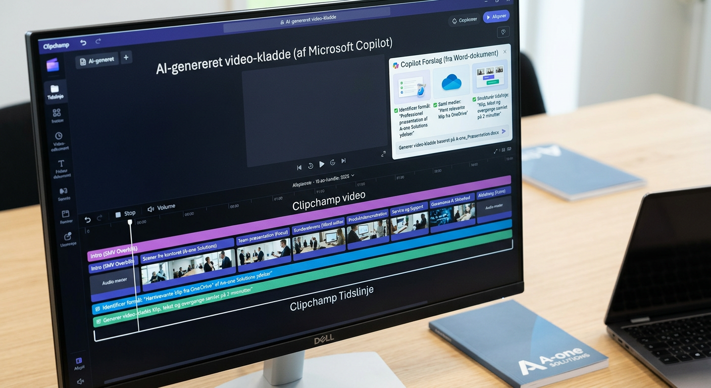 Brand Kit i Clipchamp med virksomhedens logo, farver og fonte til interne video-templates