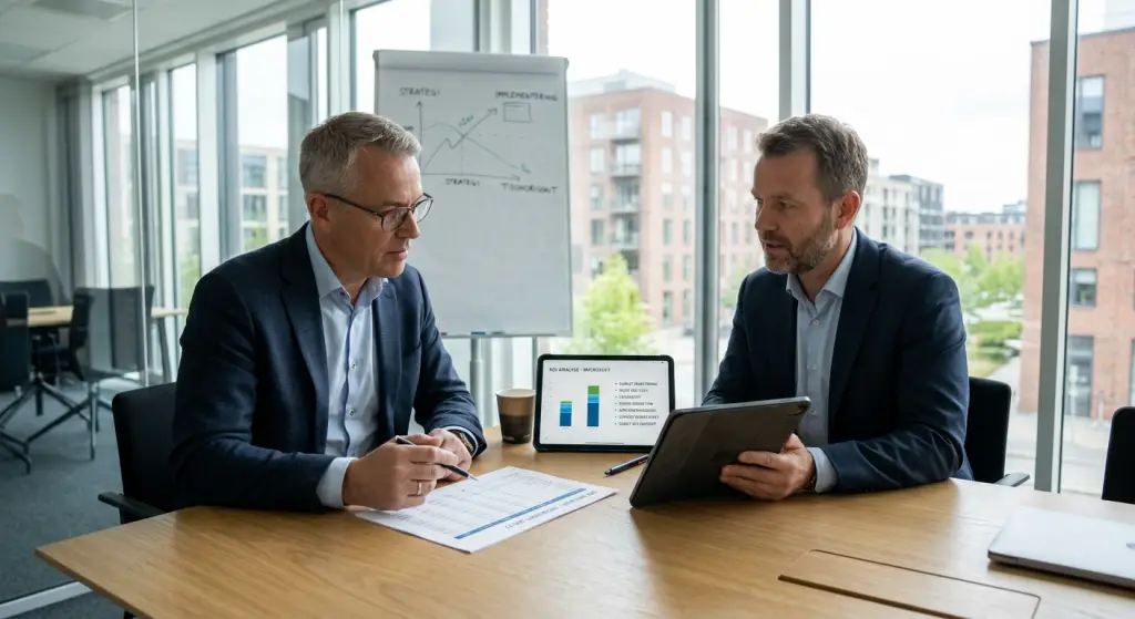 CFO og it-chef analyserer Microsoft 365 E7 ROI og risiko ved skærm