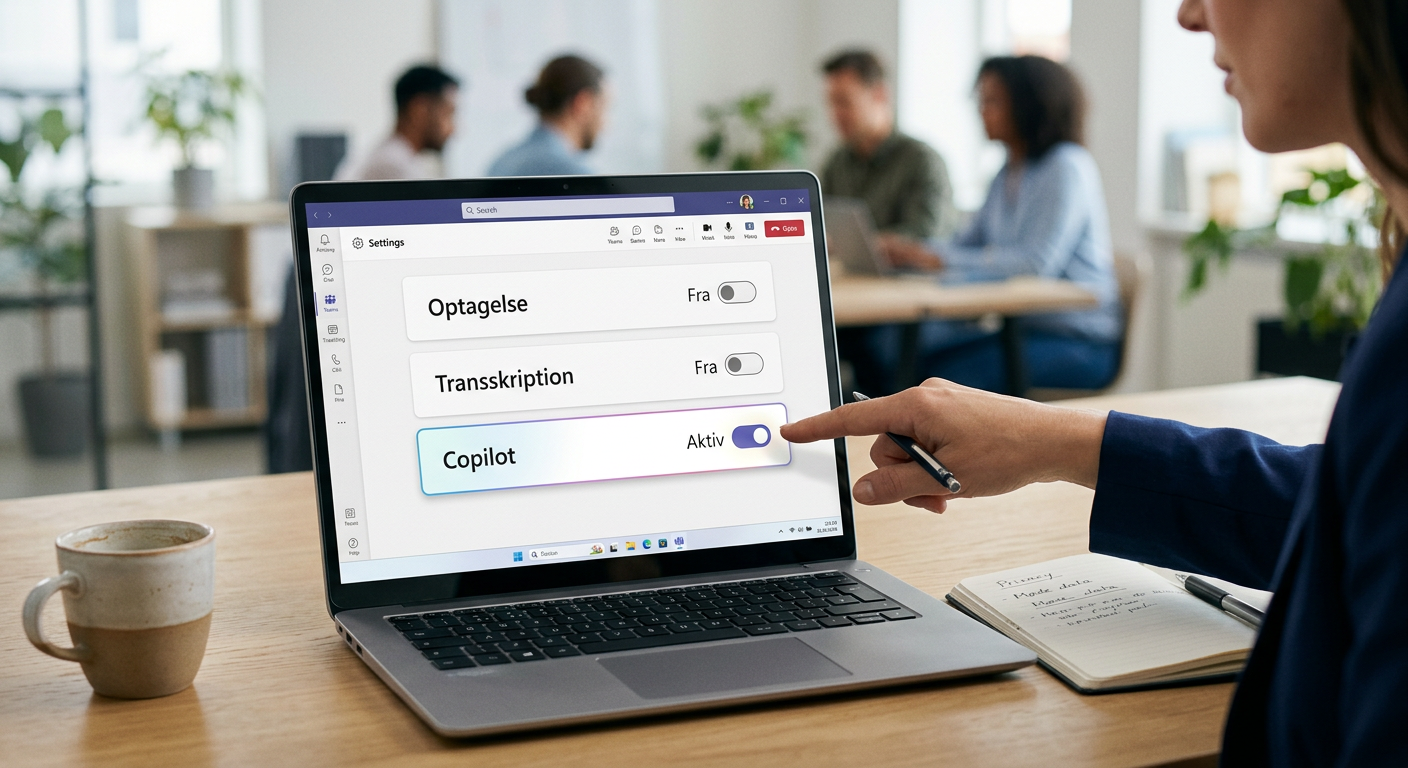 Skærmbillede-illustration af Teams mødeindstillinger med fokus på privacy