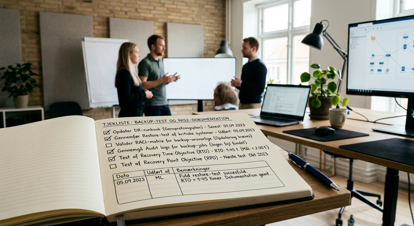 Tjekliste for backup-test og dokumentation til NIS2