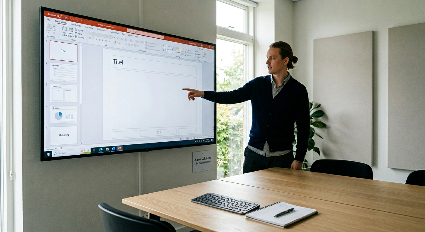 PowerPoint Slide Master som fundament for Copilot-genererede præsentationer i virksomhedens design