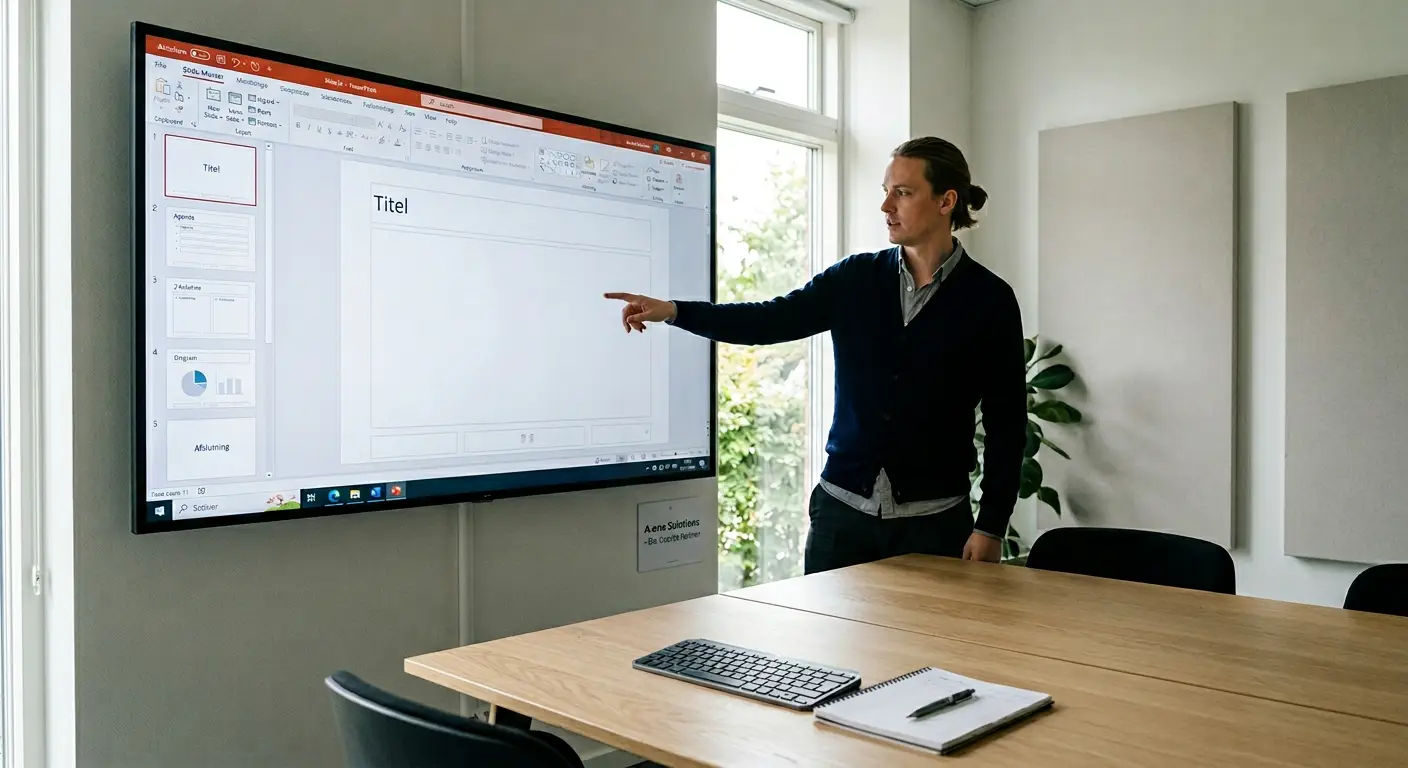 PowerPoint Slide Master som fundament for Copilot-genererede præsentationer i virksomhedens design