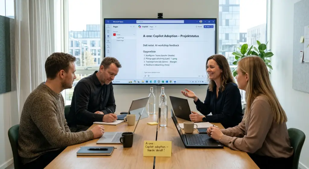 Microsoft Teams samarbejde med Microsoft 365 Copilot Business i SMV