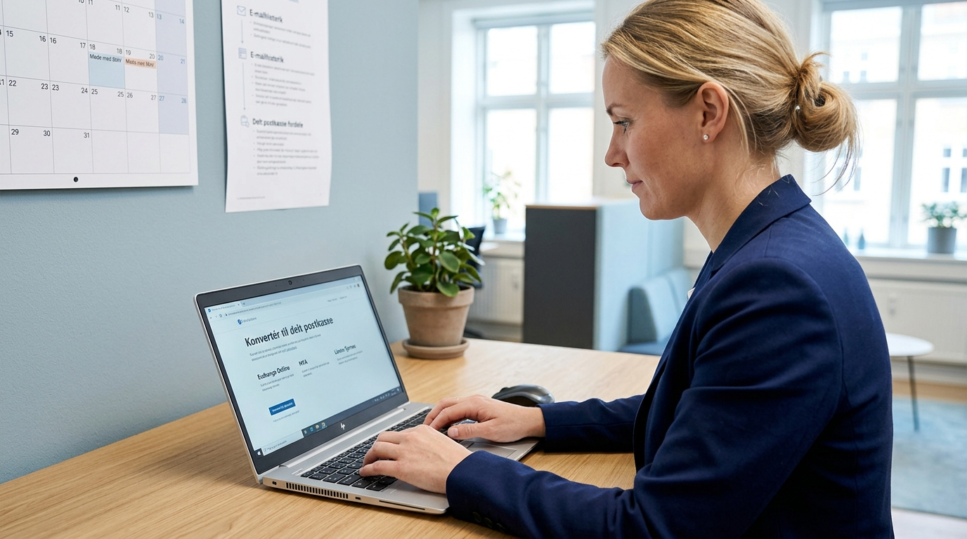 Illustration af offboarding hvor en brugers postkasse konverteres til en Microsoft 365 shared mailbox og licensen fjernes