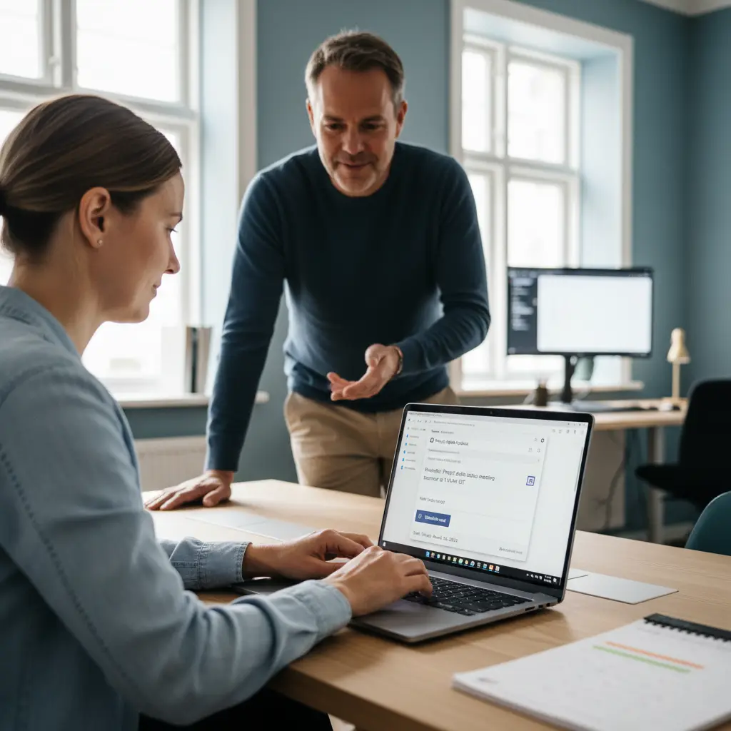 Teamleder planlægger en kanalbesked i Microsoft Teams til udsendelse næste morgen