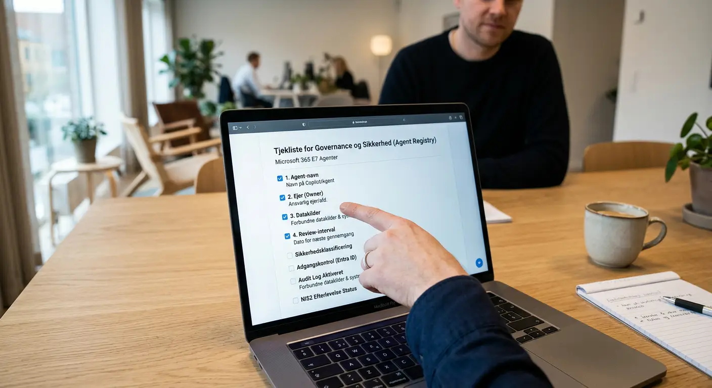 Tjekliste til governance og sikkerhed for Agent 365 i Microsoft 365 E7