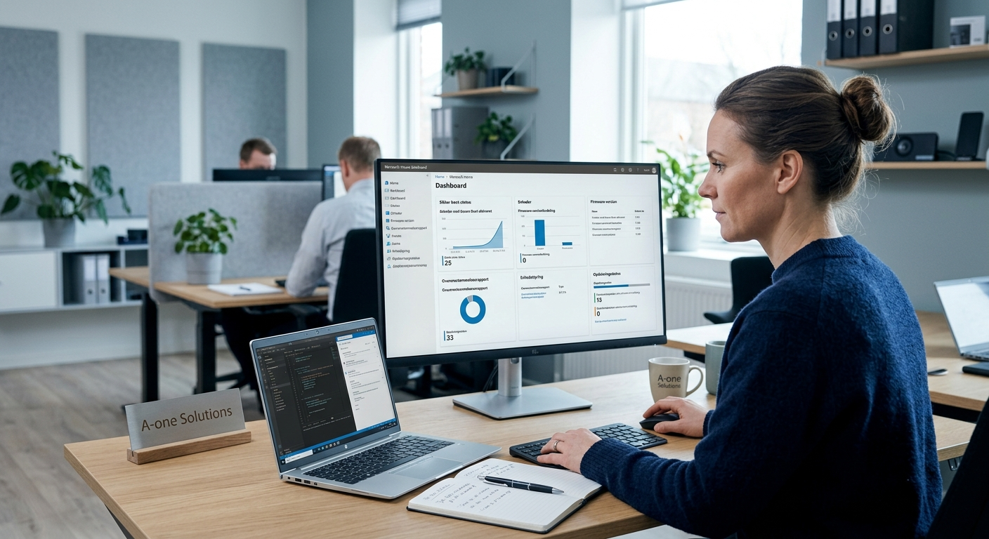 Oversigt over enhedsflåde i Intune med status for Secure Boot og firmware