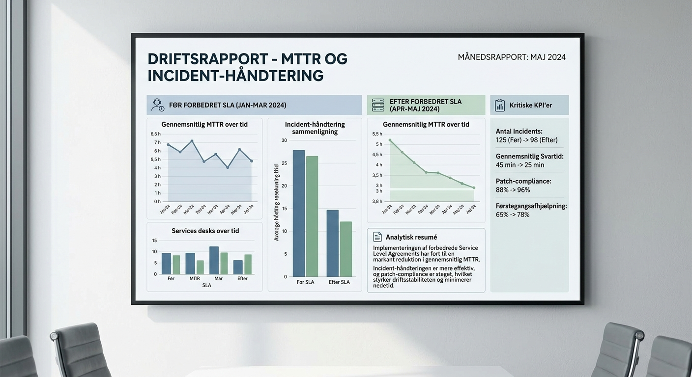 Måling af MTTR og incident-håndtering i en driftsrapport