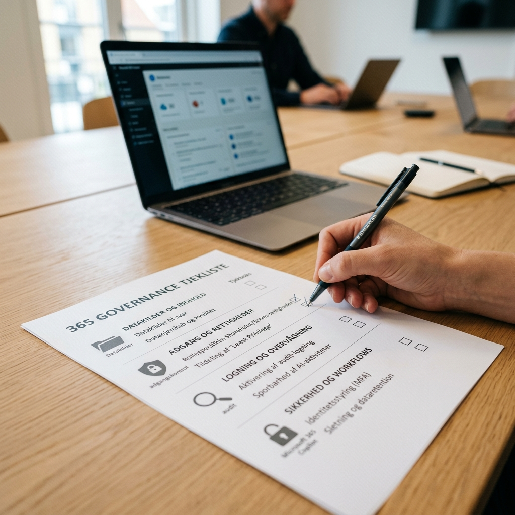 Tjekliste for Microsoft 365 governance før AI i supporten