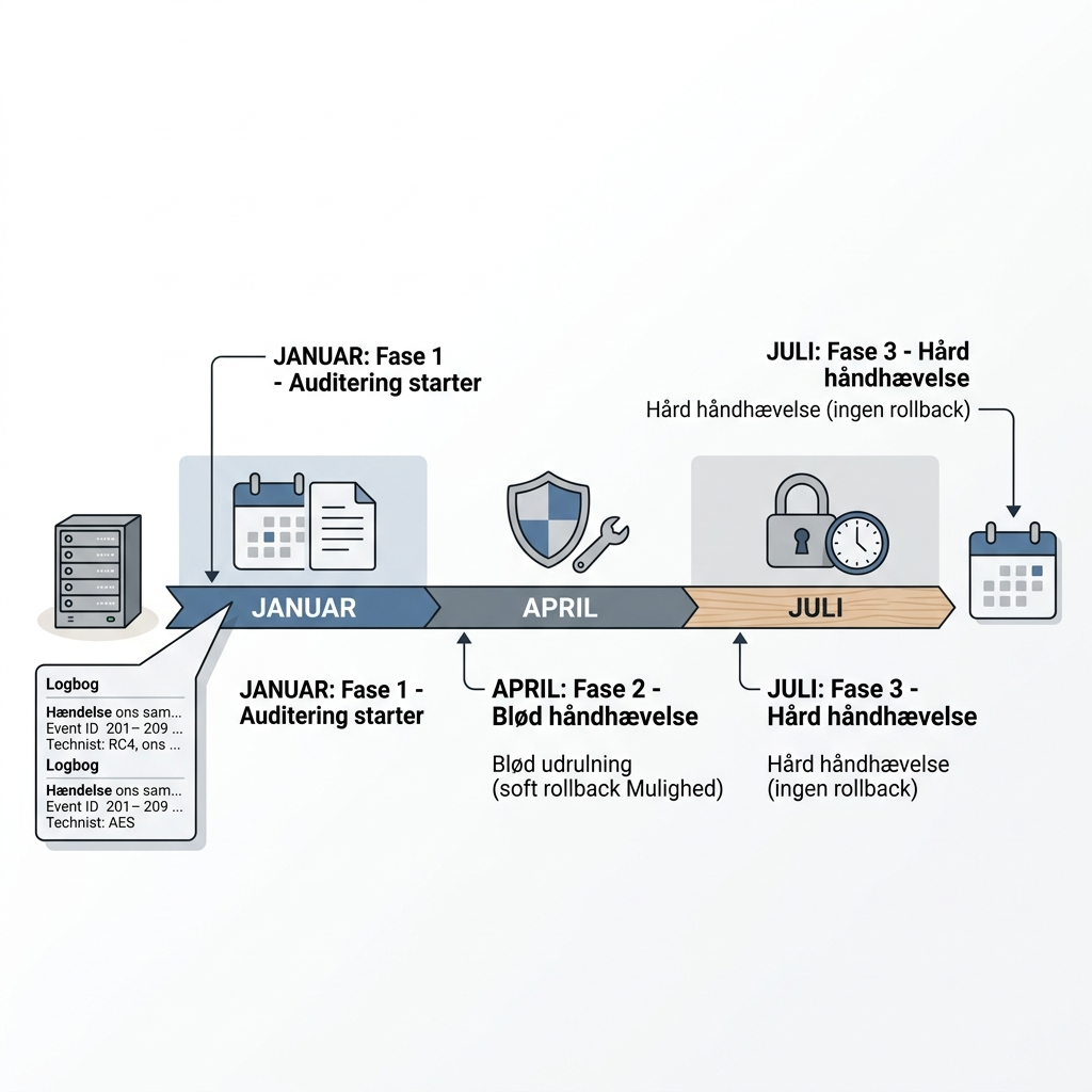 Tidslinje for Microsoft RC4 end of life i Active Directory