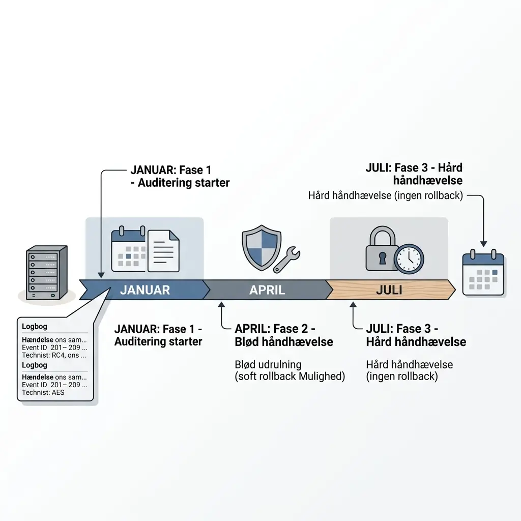 Tidslinje for Microsoft RC4 end of life i Active Directory