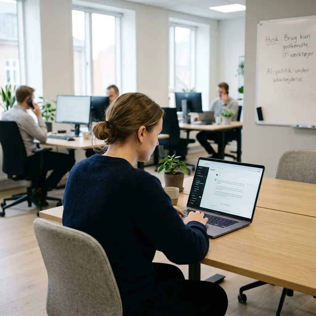 Medarbejder bruger ChatGPT på laptop uden IT-afdelingens viden