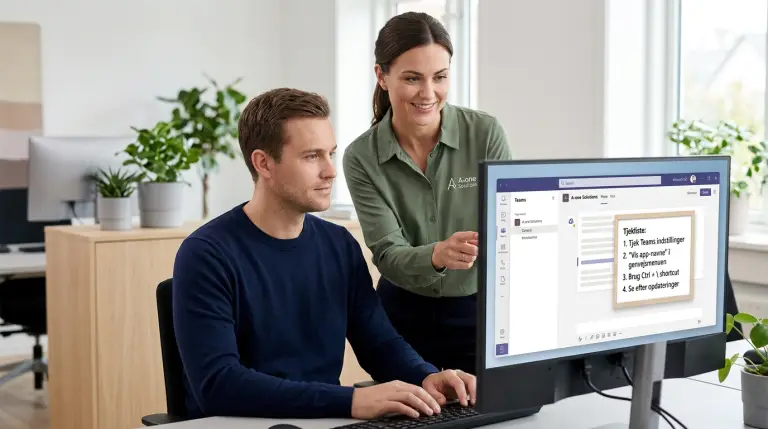 Microsoft Teams skjuler app-navne i enkel tjekliste-visning