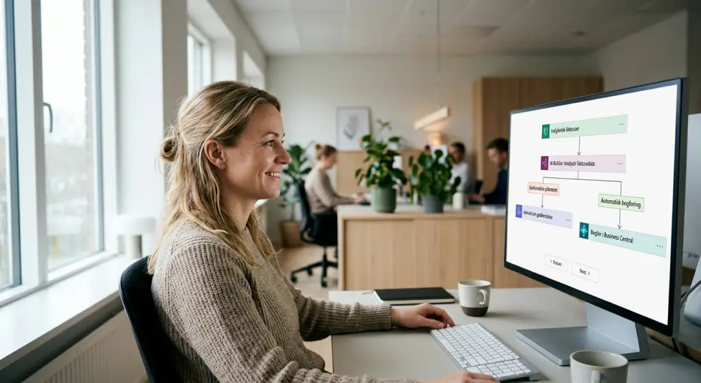 Automatiseret fakturabehandling med Power Automate og AI Builder workflow