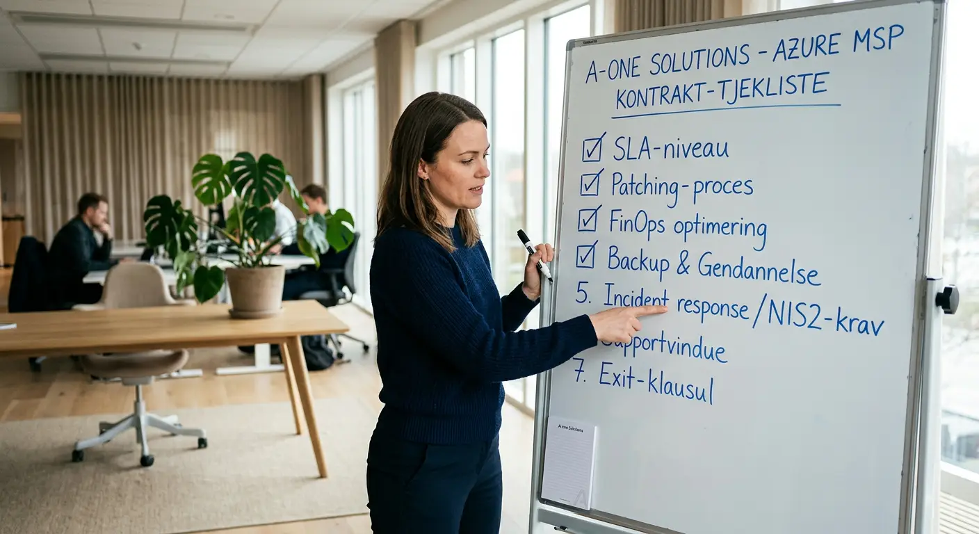 Tjekliste til vurdering af en Azure MSP-kontrakt med syv kontrolpunkter