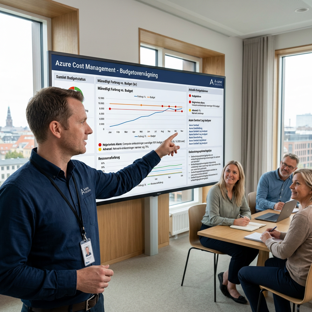 Dashboard med Azure Cost Management budgetalarmer