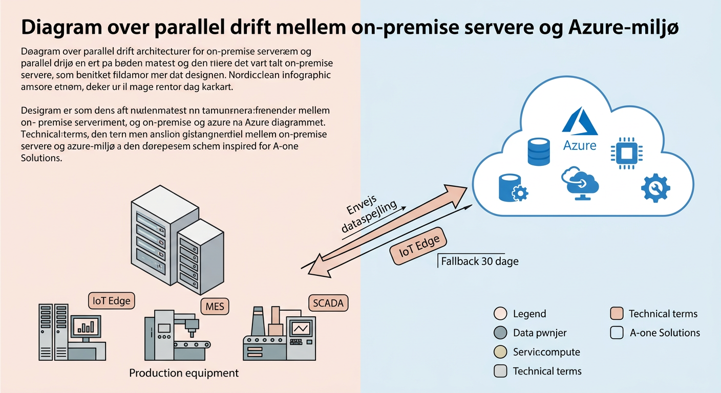 Azure IoT Edge-enhed på fabriksgulv forbundet til SCADA-system og cloud