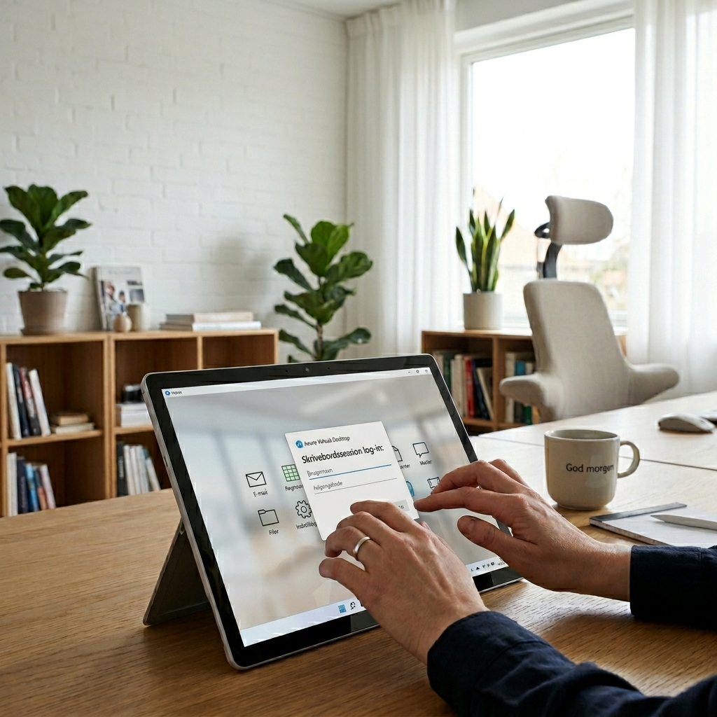 Diagram der viser hvordan Azure Virtual Desktop streamer pixels til private enheder uden at data forlader skyen